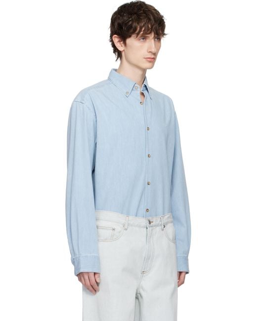 A.P.C. Blue Mathias Denim Shirt for men