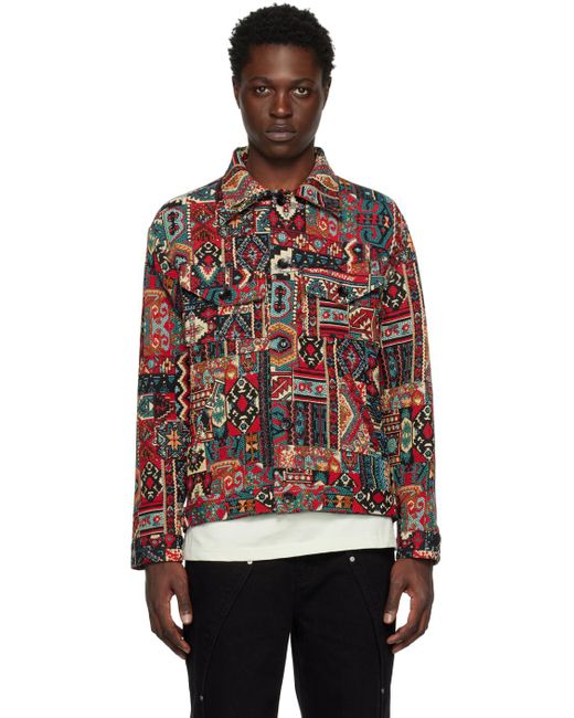 ANDERSSON BELL Red Jacquard Jacket for men