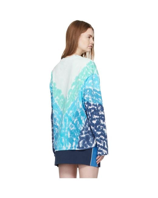Casablanca Blue Surf Lotus Tie Dye Long Sleeve T-shirt