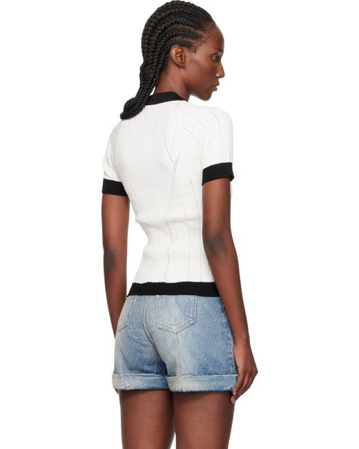 Balmain Black Short-sleeved Knit Top