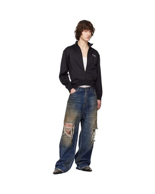 Vetements Blue Trashed Jeans for men