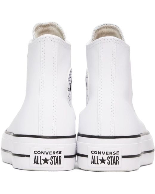 Converse Black Leather Chuck Taylor All Star Platform Sneakers for men