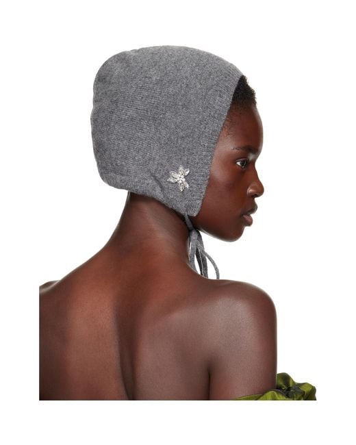 Simone Rocha Brown Cashmere Bonnet