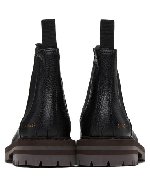 Common Projects Black Leather Chelsea Boots