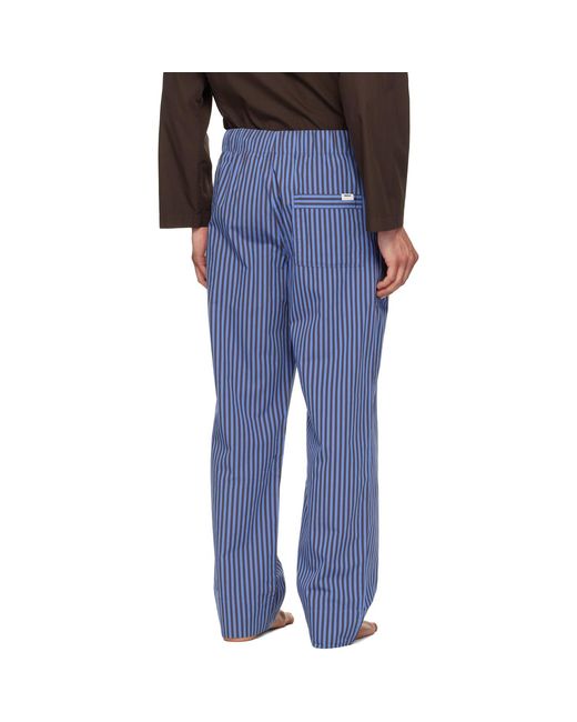 Tekla Blue Poplin Pyjama Pants for men