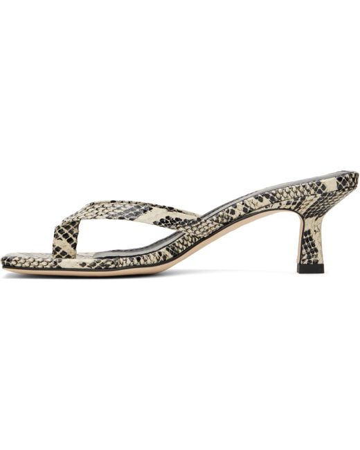 Aeyde Black Off- & Wilma Leather Toe-Post Heeled Sandals