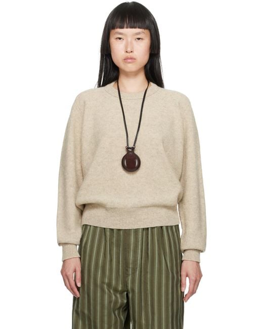 Lemaire Natural Off-white Tilted Sweater