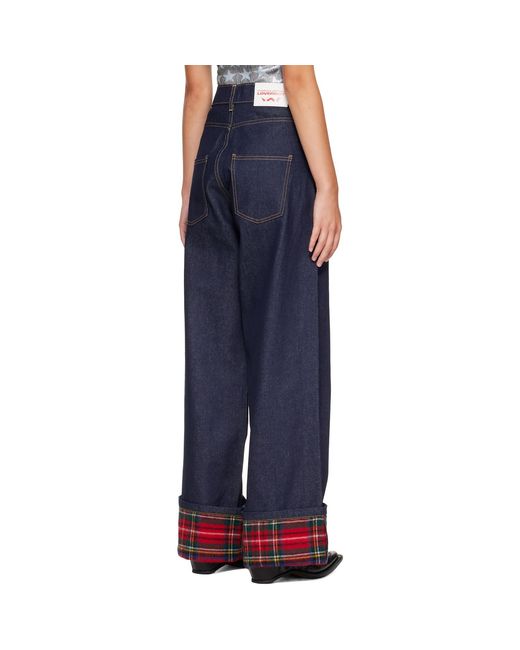 Charles Jeffrey Blue Scarf Wide Jeans