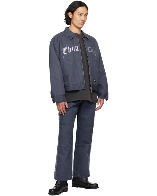 THUG CLUB Blue Dickies Edition Tc Eisenhower Denim Jacket for men