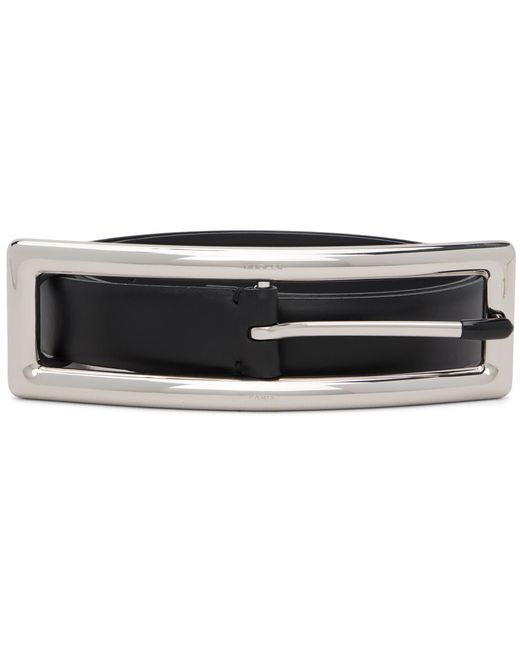 Mugler Black Rectangle Buckle Belt