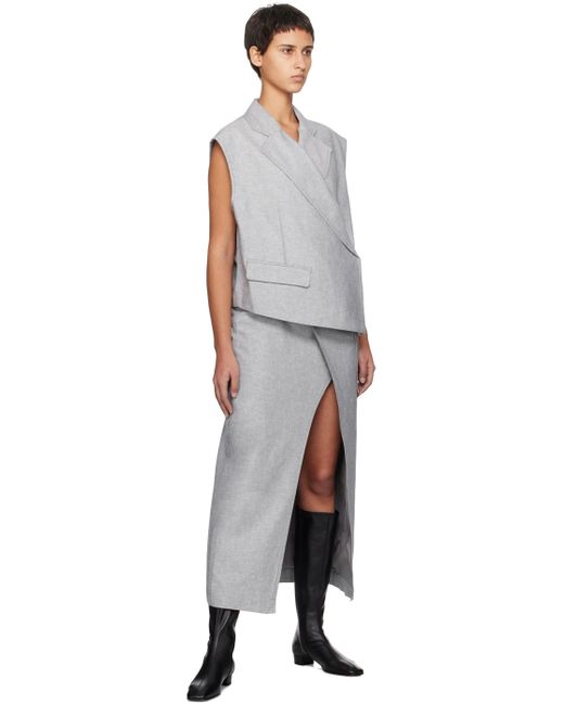 REMAIN Birger Christensen Black Gray Wrap Maxi Skirt