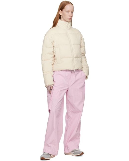 GIRLFRIEND COLLECTIVE Natural Off- Cropped Puffer Jacket