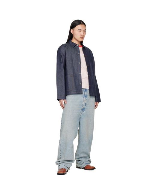 A.P.C. Blue Kerlouan Logo Denim Jacket for men