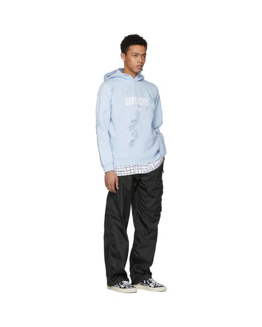 Givenchy distressed hoodie baby blue cheap