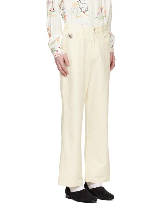 Pantalon 'knolly brook' blanc Bode pour homme en coloris Natural