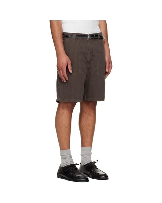 Jeanerica Black Genua Worker Chino Shorts for men