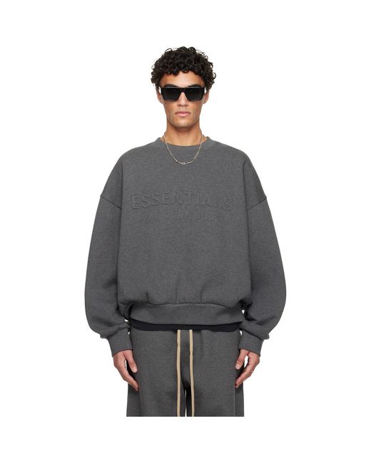 Fear Of God Gray Holiday Embossed Classic Crewneck Sweatshirt for men