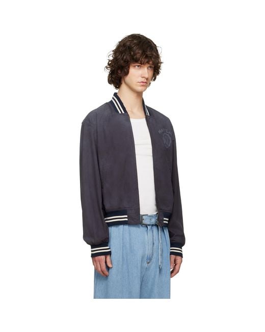 Maison Margiela Blue Varsity Caban Jacket for men