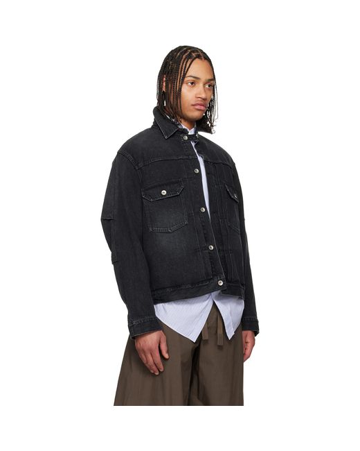 Sacai Blue Faded Denim Jacket for men