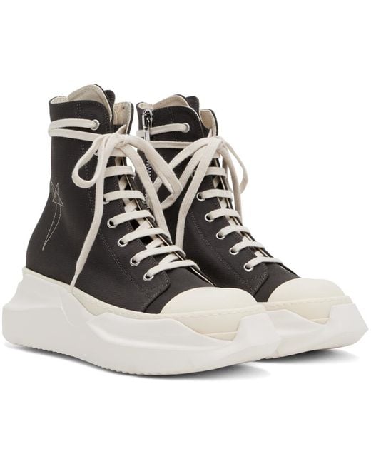 Rick Owens Black Gray Abstract Sneak Sneakers for men