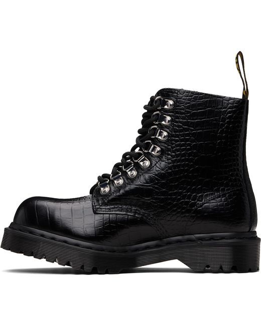 メンズ Dr. Martens ブラック 1460 Pascal Bex Steel Toe レザー ブーツ Black