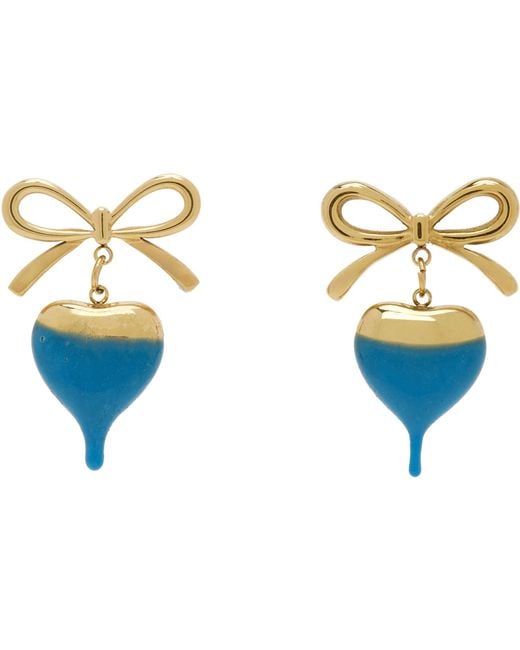 OTTOLINGER Black Dipped Bow Heart Earrings