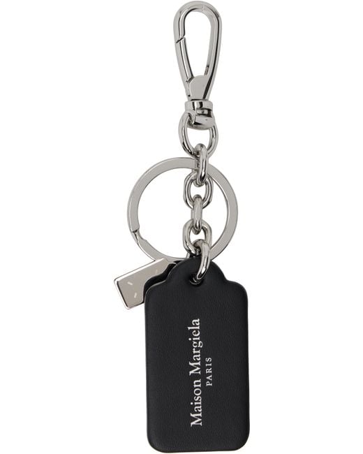 Maison Margiela Black Double Tag Keychain for men