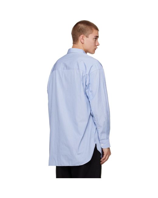Comme des Garçons Blue Cotton Stripe Shirt for men