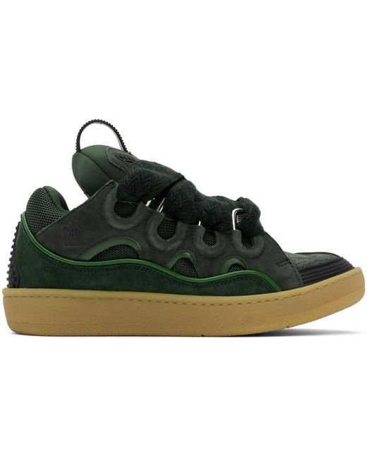 Lanvin Black Ssense Exclusive Green Curb Sneakers