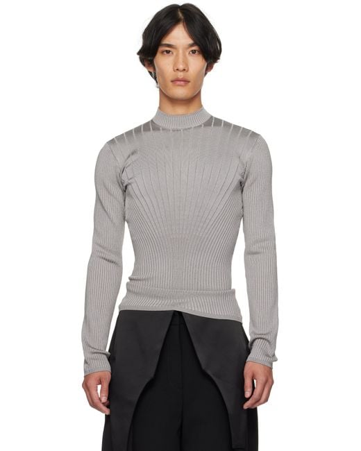 Mugler Black Sculpting Knit Sweater for men