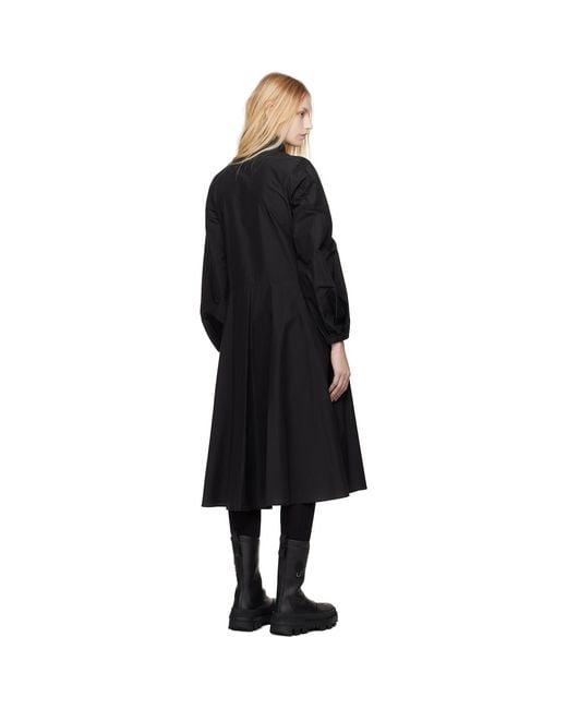Moncler Black Front Zip Midi Dress
