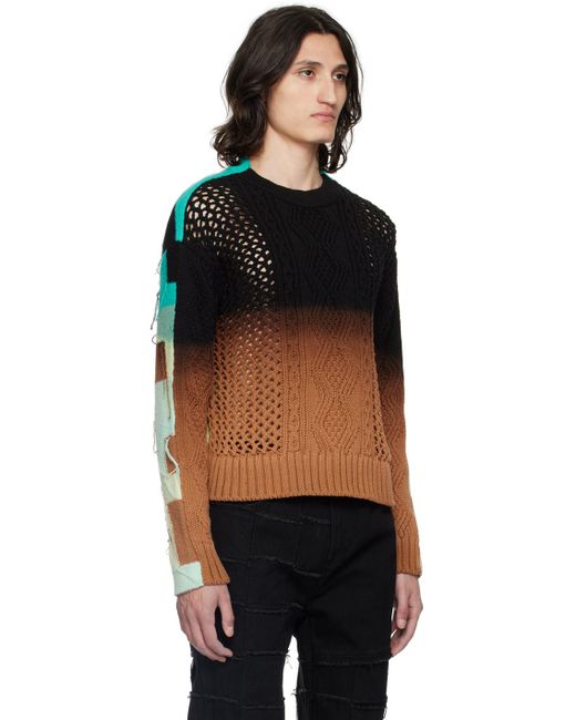 ANDERSSON BELL Black Intarsia Sweater for men