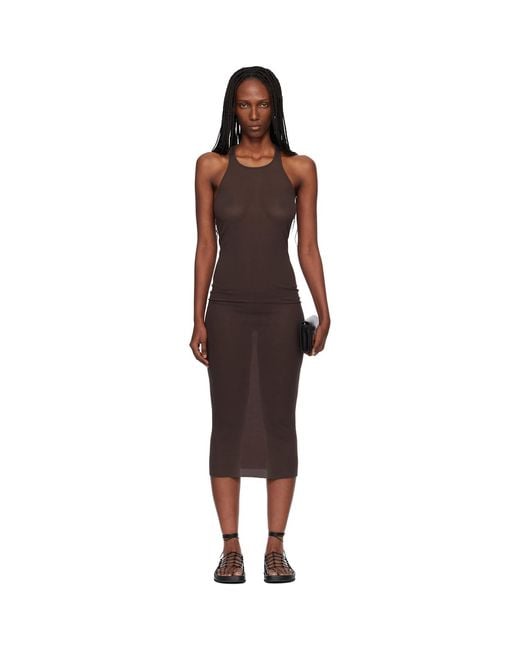 Rick Owens Black Temple Tank Midi Dress
