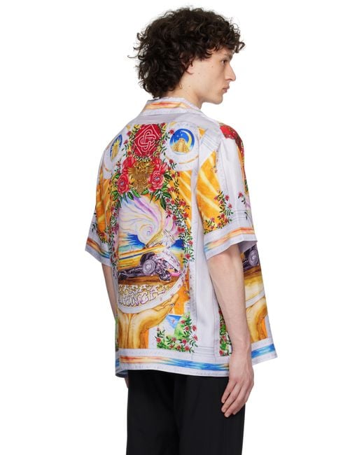 メンズ Casablanca マルチカラー 'La Tornade De Rose' シルク 半袖シャツ Multicolor
