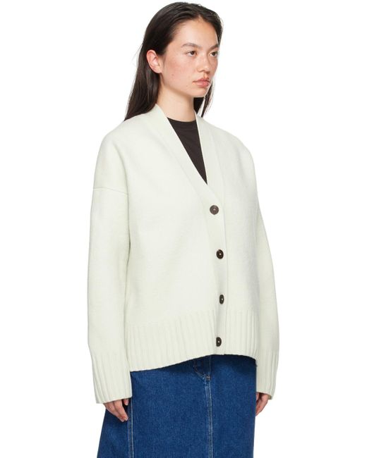 Studio Nicholson White Ssense Exclusive Off- Sake Knit Cardigan