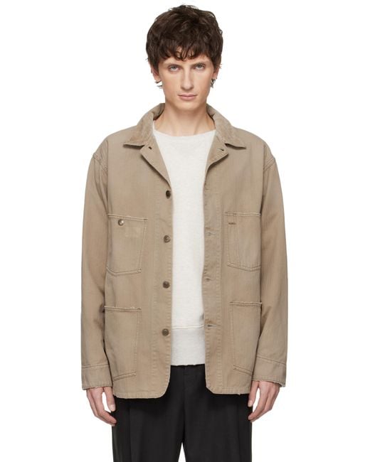 Maison Margiela Natural Herringbone Workwear Jacket for men