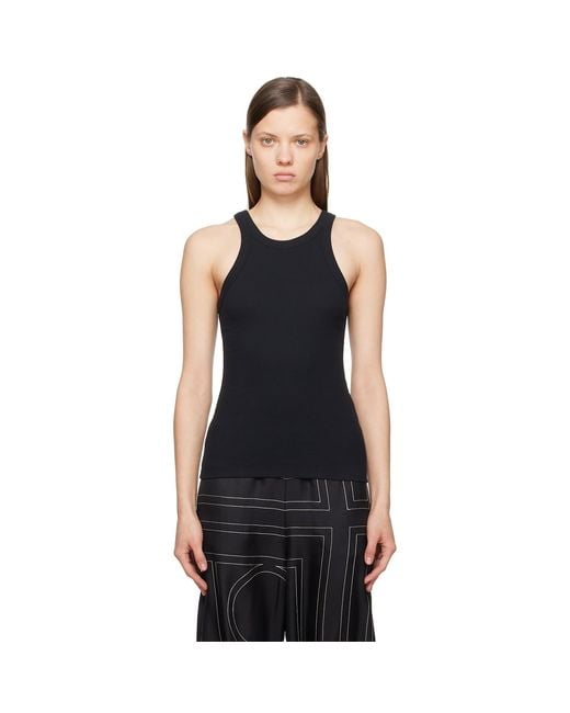 Totême Black Curved Rib Tank Top