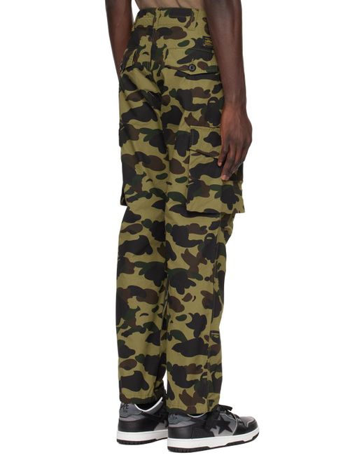 A Bathing Ape 1St Camo Cargo Pants in Black for Men Lyst Australia
