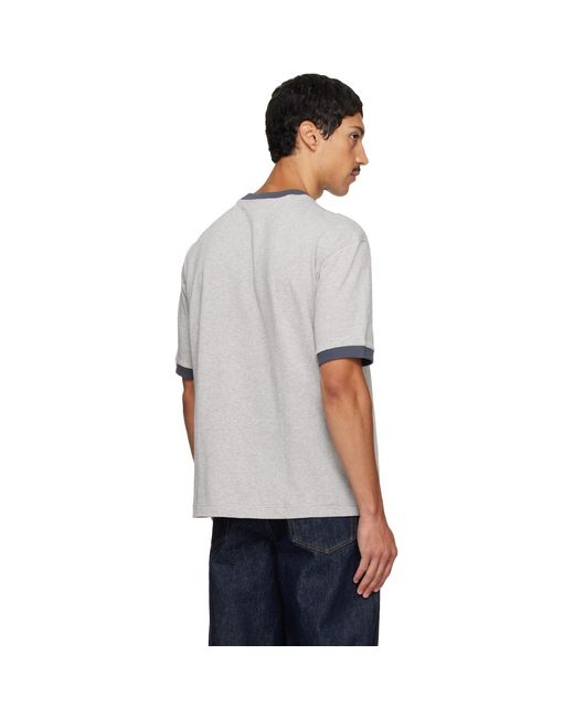 Boss Gray Embroidered-Logo T-Shirt for men