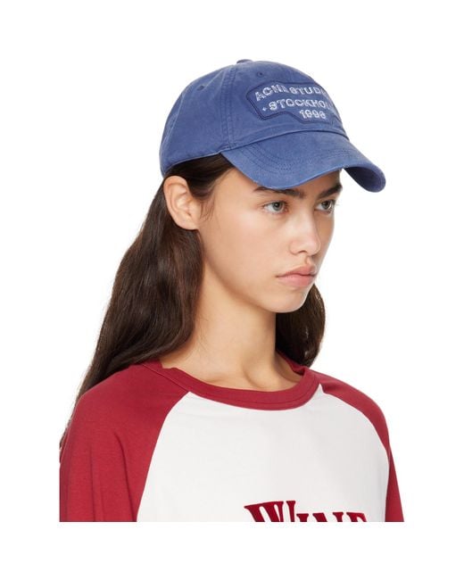 Acne Blue Screenprint Baseball Cap