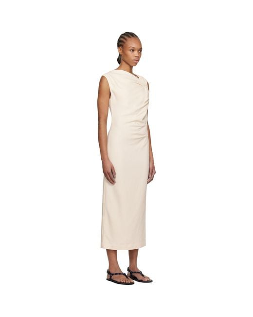 MSGM Black Off- Twisted Midi Dress