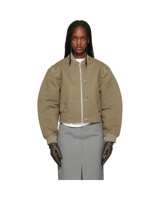 Our Legacy Multicolor Khaki Frill Bomber Jacket