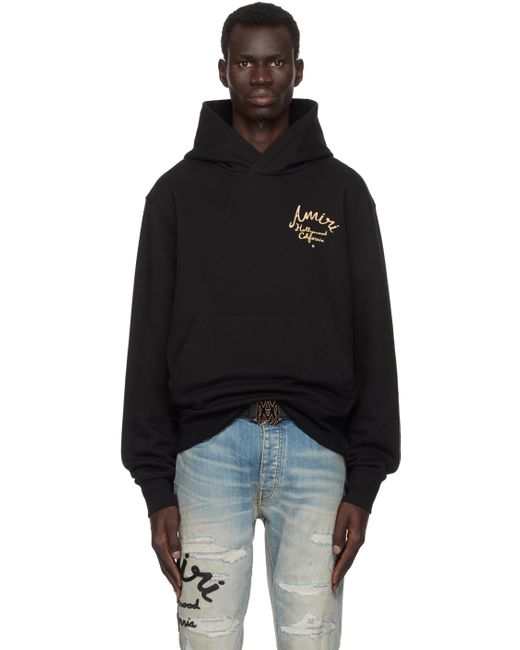 Amiri Black Relaxed-Fit French Terry Logo Hoodie for men