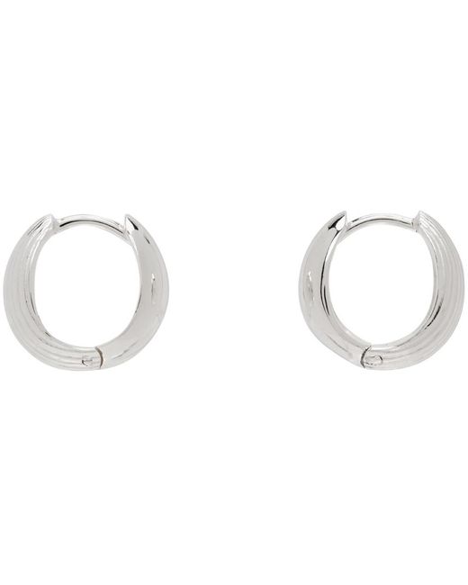 Boucles d'oreilles à anneau inversibles argentées à charnière Sophie Buhai en coloris Black
