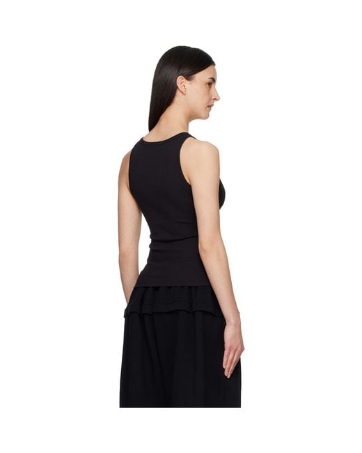 Alaïa Black Alaïa Darts Cotton Tank Top