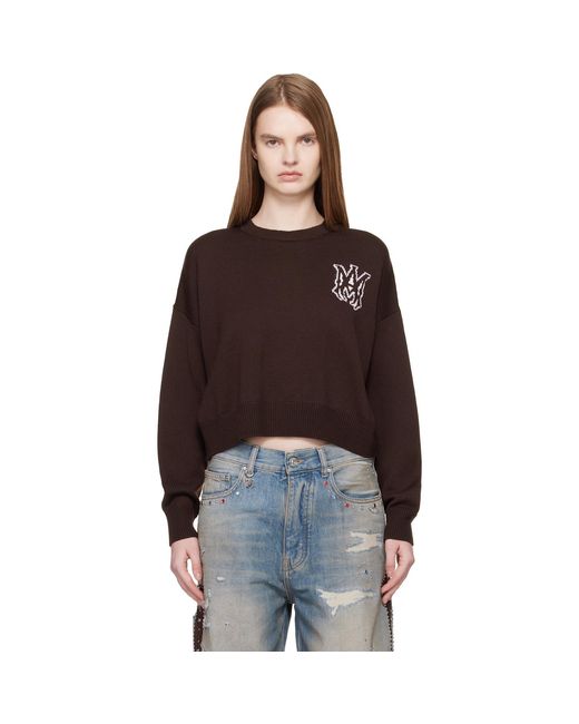 Amiri Brown Ma Crew Sweater