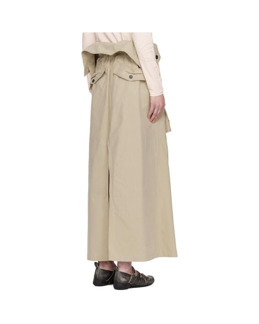 OPEN YY Natural Wrap Trench Midi Skirt