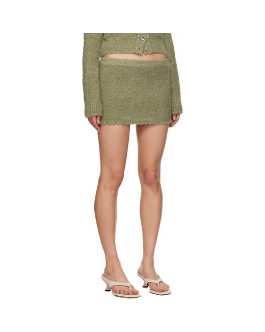 GUIZIO Green Palmyra Knit Miniskirt