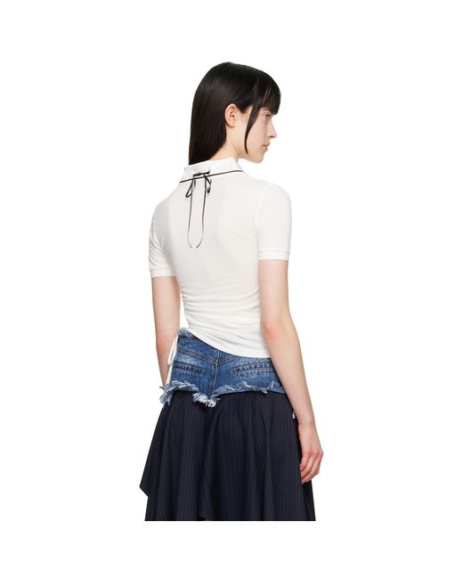 ANDERSSON BELL Black Halter String Piqué Polo