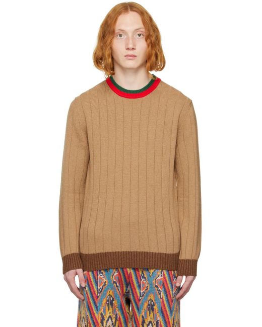 Gucci Multicolor Camel Hair Sweater for men